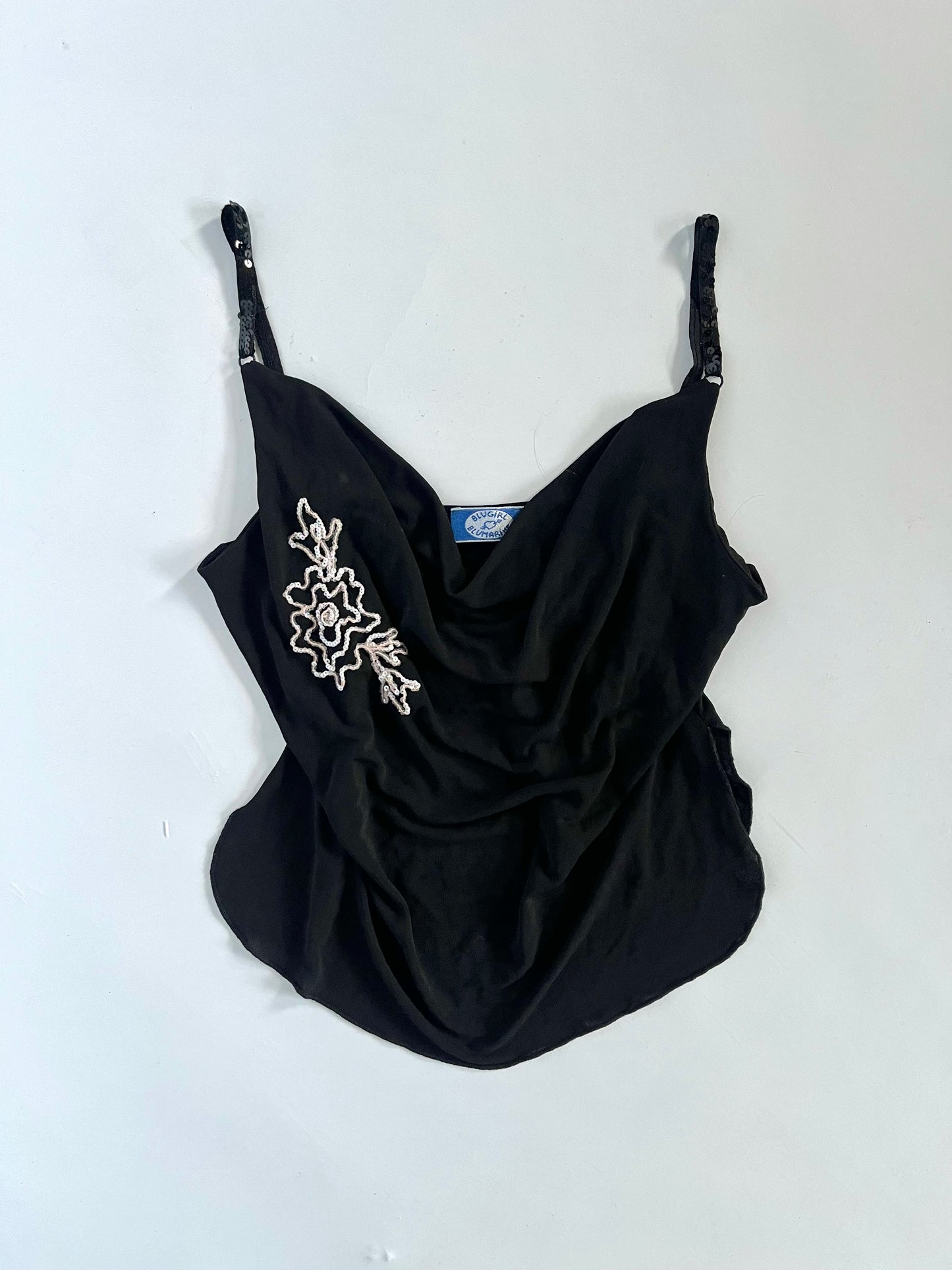 Blumarine sequin cowl neck cami top
