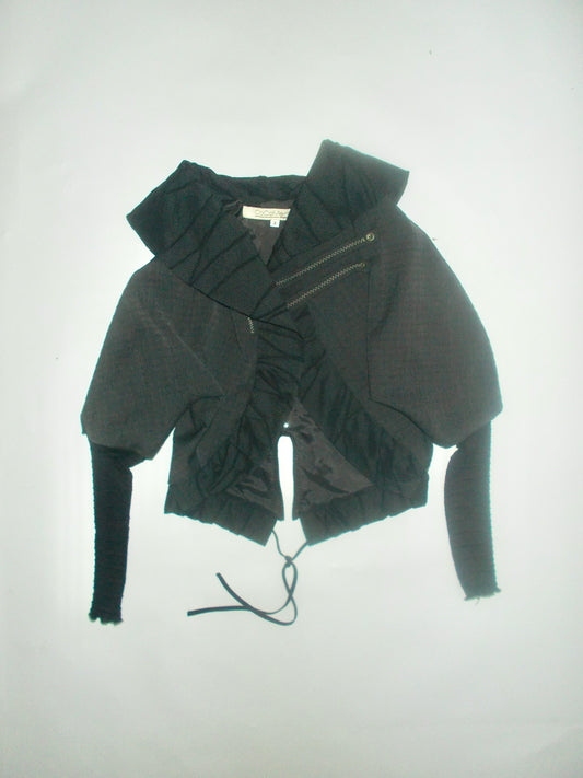 Grey cropped subversive asymmetric  jacket