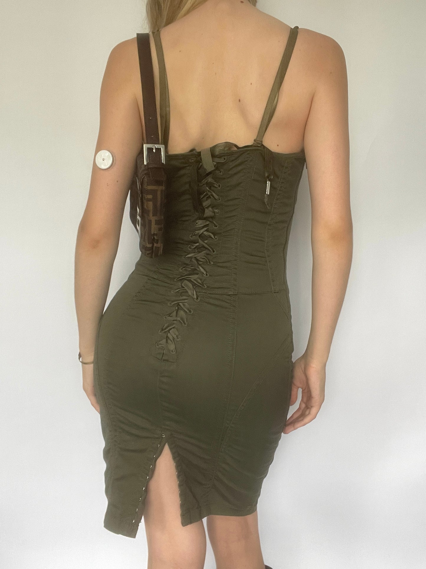 90’s Guess khaki corset mini dress