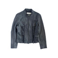 Black genuine leather lace up moto jacket