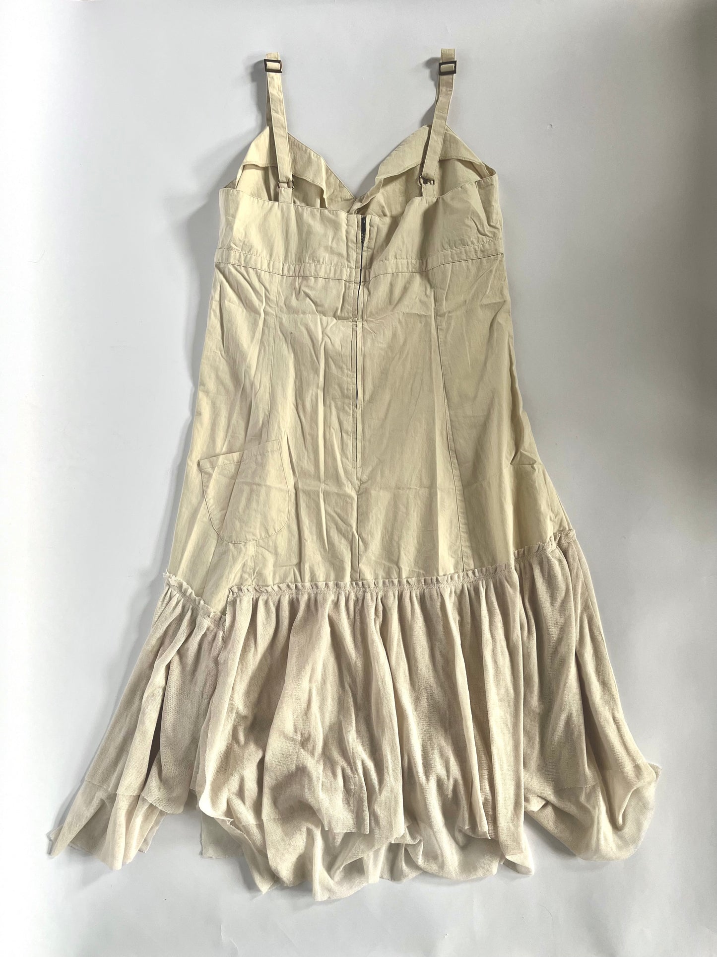 Cream cargo tulle midi dress