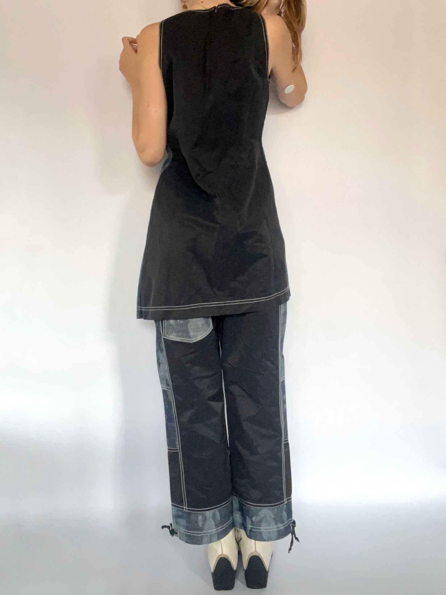 Denim & shell trouser set