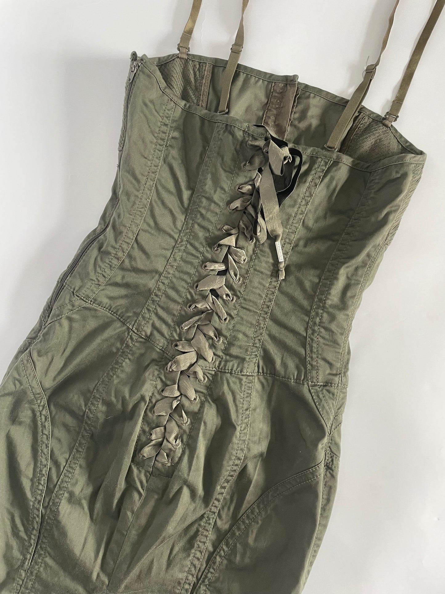 90’s Guess khaki corset mini dress