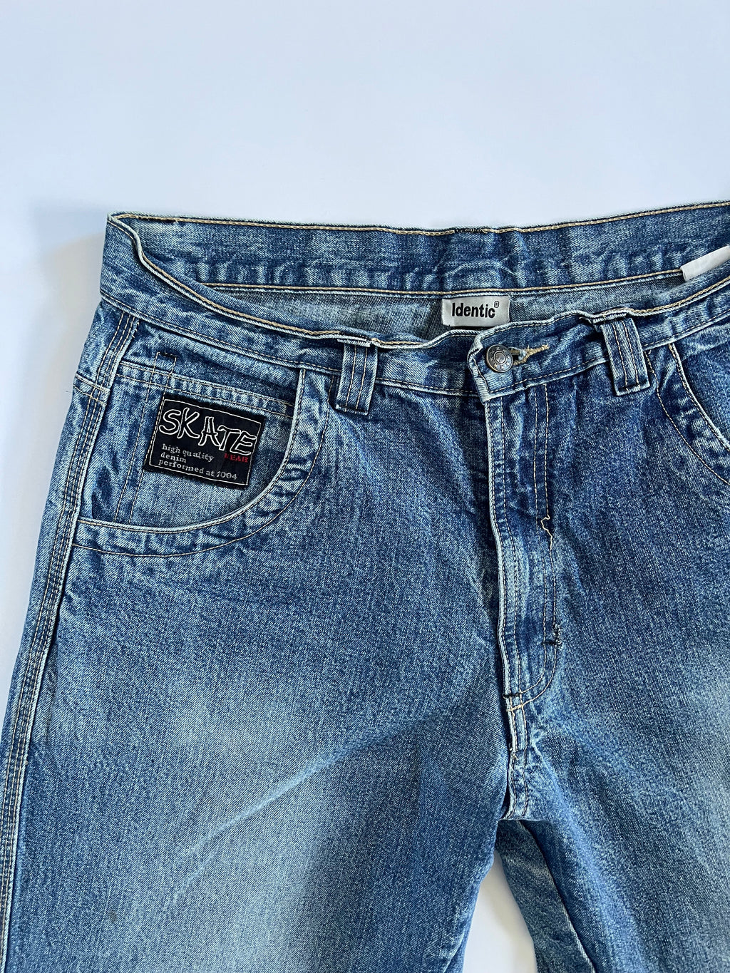 Skate embroidered straight leg jeans