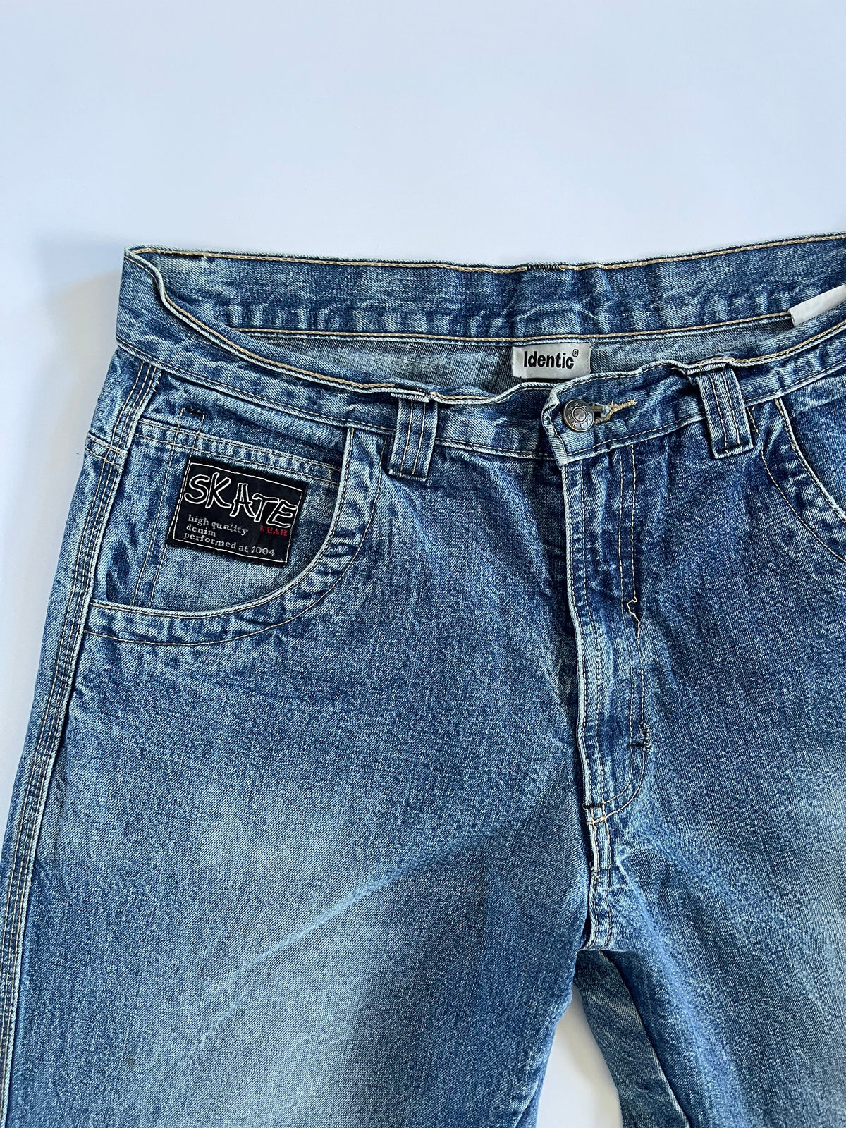 Skate embroidered straight leg jeans
