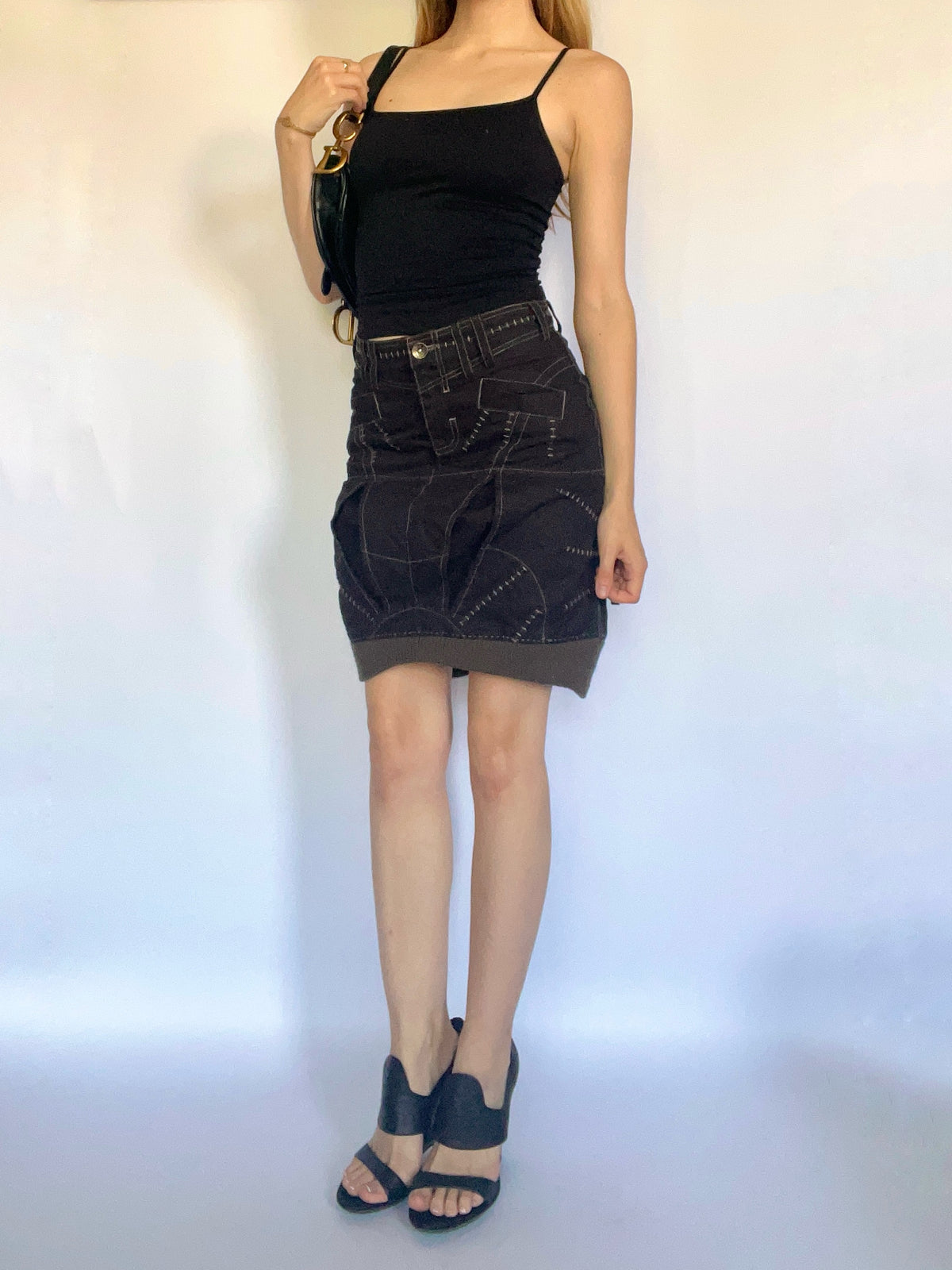Subversive knee length cargo skirt