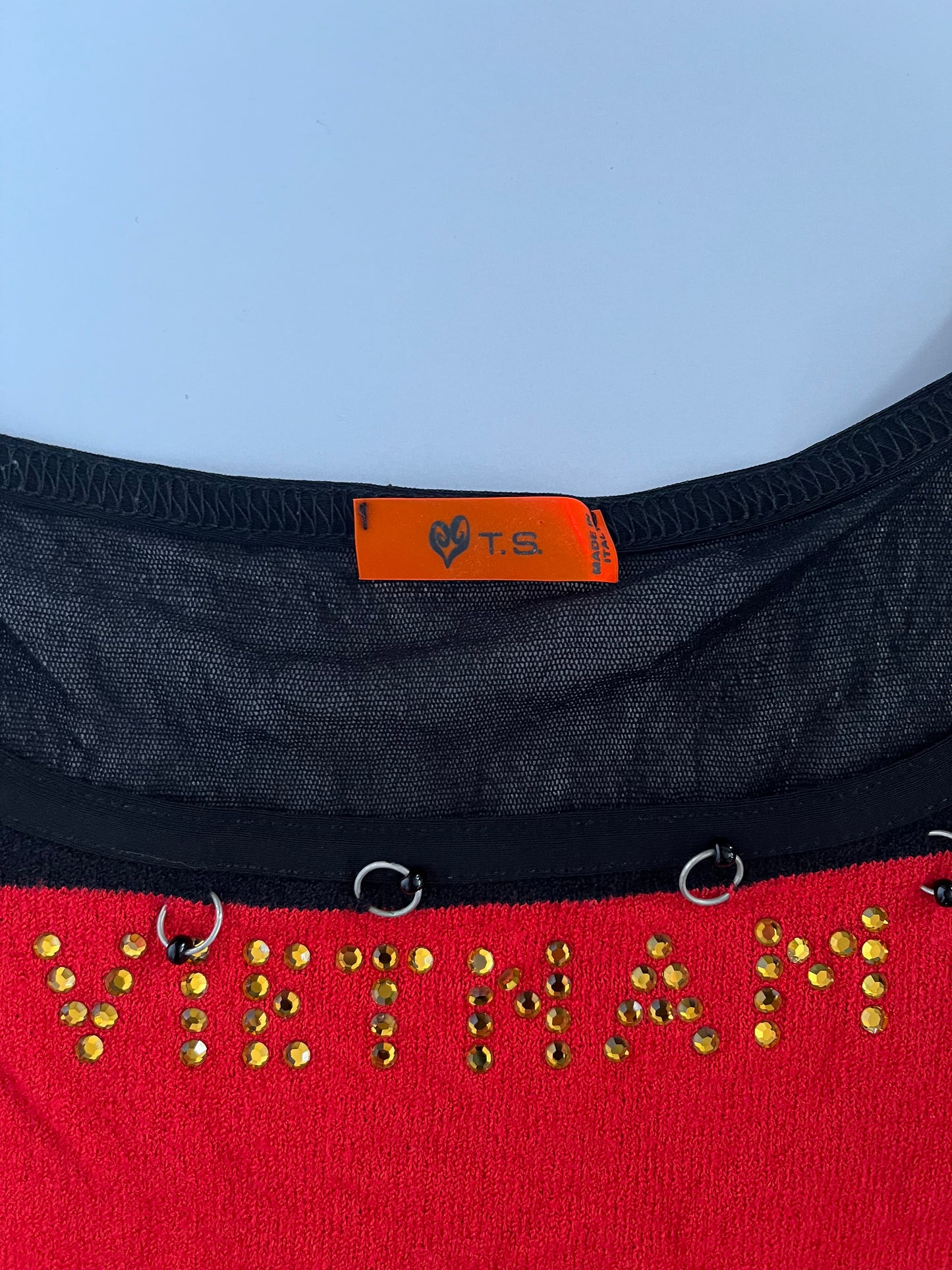 Vietnam mesh pierced tank top