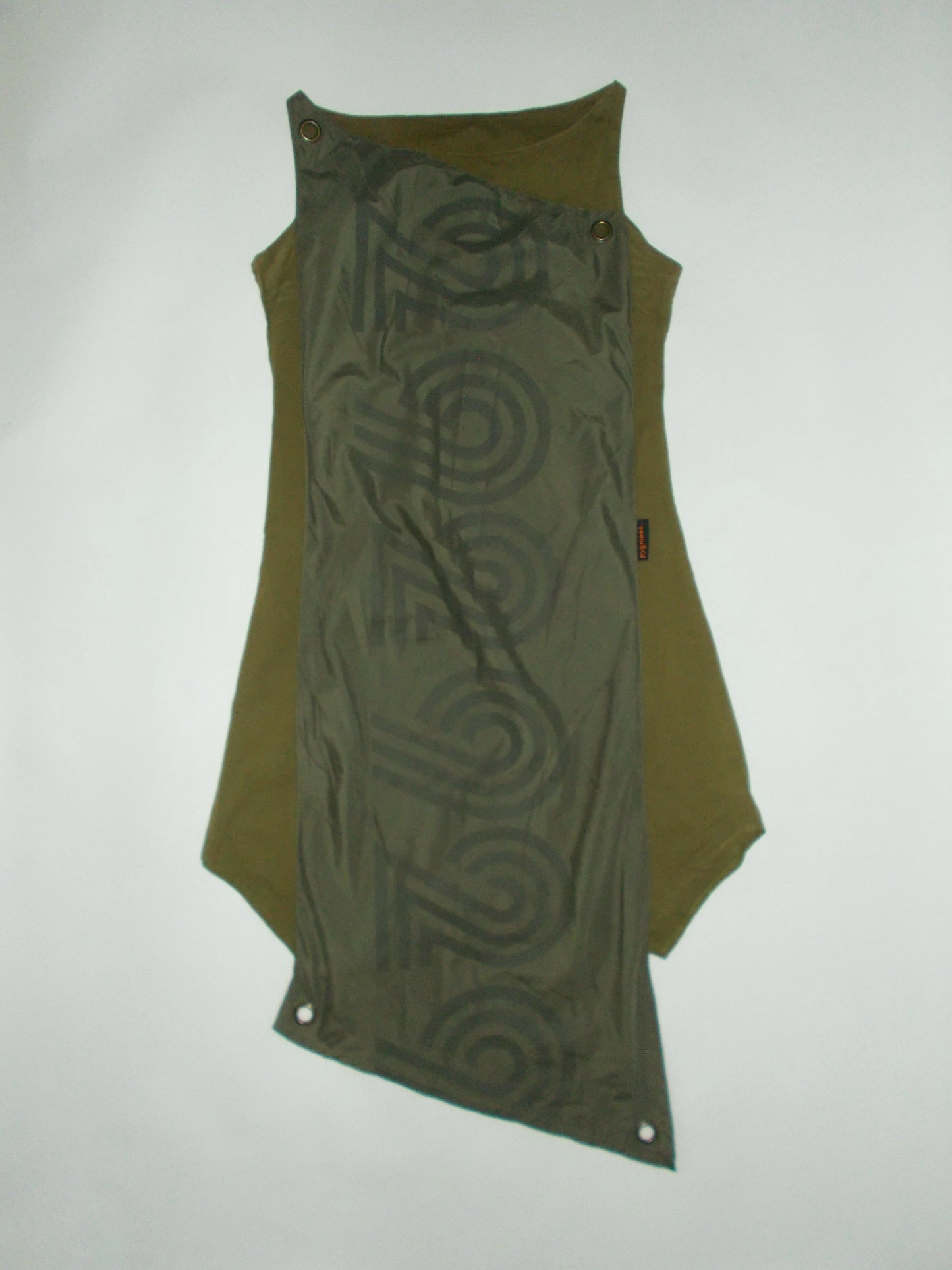Khaki cargo grommet midi dress